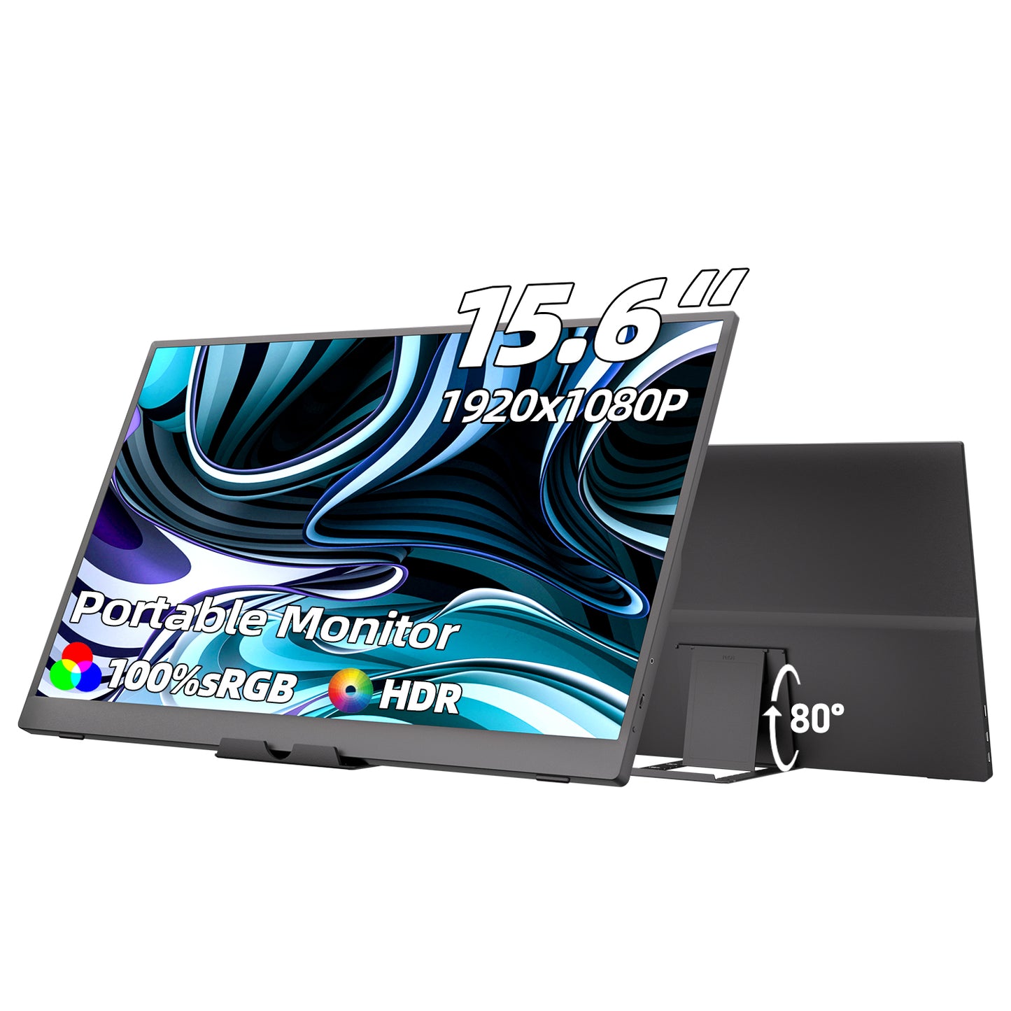 FMC 15.6" Portable Monitor for Laptop Small Monitor 1080P USB-C, HDMI Portable Screen for Laptop, Compatible with Windows, MacBook, Phone, Switch, Xbox & PS5 Portable Gaming Monitor